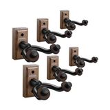Frefly Store Gitar Duvar Askısı 6'lı Paket, Siyah Ceviz Gitar Duvar Tutucusu, Akustik Elektro Gitar, Bas, Halk Ukulele, Keman, Mandolin Banjo ve Yaylı Çalgılar Için - 10 x 10 cm - 0002R72