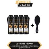 Frefly Store Gliss Ultimate Repair Şampuan 400ML x 4'lü Set Tarak