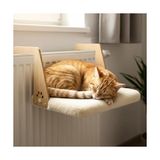 Frefly Store Gobypet Peluş Kalorifer Petek Radyatör Yatağı – Geniş Tasarım, Kedi ve Köpek Uyumlu (Krem)