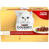 Frefly Store Gourmet Gold Parça Sığır Etli Yaş Kedi Maması Multipack 85 Gr.(48 Al 36 Öde) - 000Beyaz