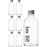 Frefly Store Gümüş Metal Kapaklı 50 cc Hediyelik Shot Şişesi - 6 Adet