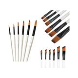 Frefly Store Hannah 3'lü Resim Fırçası Seti Liner - Düz Kesik - Yan Kesik Fırçaları Yağlıboya Akrilik Guaj Boya Için Ideal Çeşitli Açılarda Toplam 18 Fırça - 41 Delft Blue
