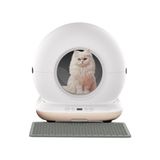 Frefly Store Haustier CB001 Akıllı Otomatik Kedi Tuvaleti, App ile Uzaktan Kontrol, 75LT Hazne, 7lt Çöp Haznesi, Ağırlık Sensörlü (Bej)