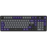 Frefly Store Hawk Gaming HK258 Membrane LCD Rgb Kablosuz/bluetooth Siyah Turuncu Full Türkçe Gaming Klavye (Gri Mor)
