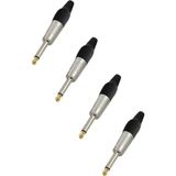 Frefly Store Hepa Merz SFC-M63-4X 6.35MM Mono Jack Gitar Jack Erkek Jak (4 Adet)