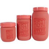 Frefly Store Herevin 171601-802 Desenli Kavanoz Seti 3'lü (425-660-1000 Ml) - 001-Renkli - 1 Adet - 0,21 L