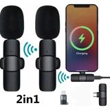 Frefly Store iPhone ve Type C Girişli Cihazlar Için Ikili Kablosuz Yaka Mikrofonu, Sosyal Medya ve Video Kaydı