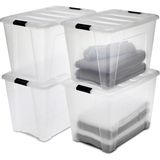 Frefly Store Iris Ohyama, Saklama Kutuları, Saklama Kutusu, Çok Fonksiyonlu, 4'lü Plastik Kutu Seti, 60 L, Kapak, Ergonomik Sap, Ofis, Ev – Ddntb-60 - Şeffaf - 0-Koyu Mavi - 1 Adet