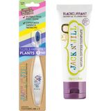 Frefly Store Jack N' Jıll Jack N Jill Bebek/çocuk Diş Fırçalama Seti (Unicorn&monkey Diş Fırçası + Frenk Üzüm Aromalı Diş Macunu 50G) - 00-Siyah - Beyaz