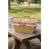 Frefly Store Kapaklı Piknik Sepeti, Hasır Görünümlü, 38.5X26X18 cm Boyut - 001-Renkli