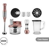 Frefly Store Karaca Mastermaid Prosteel 2500W 6 Bıçaklı Uzun Blender Ayaklı Cam Mutfak Robotu, Rosegold - Altın