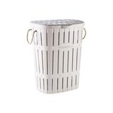 Frefly Store Kastamonu Plastik Bambu Halatlı Kirli Çamaşır Sepeti 65 L-Beyaz