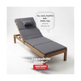 Frefly Store Katlanır Kamp Matı Şezlong Nderi Taşınabilir Kamp Yatağı Su Itici Kumaş 180X60X2 Gri (Gri)