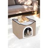 Frefly Store Katlanır Taşınabilir Çok Fonksiyonlu Kapalı Kedi Evi Yatağı, Kahverengi