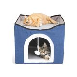 Frefly Store Katlanır Taşınabilir Çok Fonksiyonlu Kapalı Kedi Evi Yatağı - Lacivert