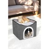 Frefly Store Katlanır Taşınabilir Çok Fonksiyonlu Kedi Evi Yatağı - Kırmızı
