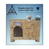 Frefly Store Kedi Evi Dış ve Iç Mekan Kullanımı Için Vernikli Osb Ahşap Takoz Ayaklı 60X41X36 Cm, Demonte