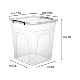 Frefly Store Kilitli Kapaklı Şeffaf Plastik Saklama Kutusu, 30,5X32,5X36 cm