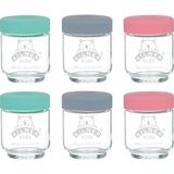 Frefly Store Kilner Bebek Kavanoz Seti 190 ml / 6 Bebek Maması Kabı/ev Yapımı Bebek Mamasının Saklanması, Dondurulması ve Sunulması/zararlı Madde ve Yumuşatıcı Içermez/silikon Kapak 3 Renkte - 001-Renkli - 1 Adet - 0,21 L