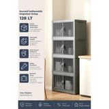 Frefly Store Kitchen Life 4'lü Portatif Istiflenebilir Organizer Dolap- Banyo Mutfak Dolapları Saklama Kutu,gri - Abanoz