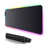 Frefly Store Klasse Rgb Mouse Pad 80X30 Cm, 4 mm Kalınlık, Parlak Su Geçirmez Yüzey, Oyuncu Gaming Xxl Mausepad, 14 Farklı Renk Modu (Parlak Siyah) - Ahşap