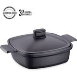 Frefly Store Korkmaz Casterra Kare Döküm Kısa Tencere 26X26X7 - 0 - 19 L
