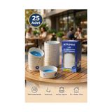 Frefly Store Külpro 25'li Tek Kullanımlık Jel Kül Tablası | Kokusuz, Taşınabilir, Hijyenik Küllük | Kamp, Kafe, Ofis, Araç ve Dış Mekan - 1BW-Beyaz