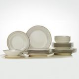 Frefly Store Kütahya Porselen Bone Kalipso 24 Parça 6 Kişilik Yemek Takımı