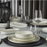 Frefly Store Kütahya Porselen Bone Moderna 52 Prç 12 Kişilik Yemek Takımı Platin File