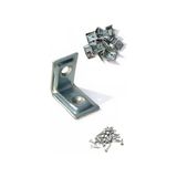 Frefly Store L Tipi Demir Köşebent,25 Adet, Gümüş, 16X20X20MM, Mobilya Dolap Raf Masa Köşe Bağlantı Sabitleme Aparatı, Vidalar Dahil,