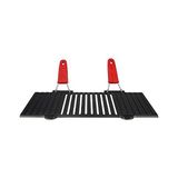 Frefly Store Lava Metal Döküm Mangal Izgarası, Çift Silikon Kulplu, 40 x 25 x 0.7 cm