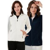 Frefly Store Lela Slim Fit Anti-Pilling Tüylenme Yapmayan Fermuarlı Cepli Hırka 2' Li Paket Polar Bayan Polar 5907002S2 - 0-Gri - 0 - 1 Yaş
