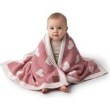 Frefly Store Little Dedi Alina Baby Yumuşak Örgü Battaniye, 80 x 100 Cm. Sevimli Kalpler, Yumuşak ve Nefes Alır, Öko-Tex Sertifikalı, Hafif ve Sevimli, Yeni Doğanlar, Küçük Çocuklar, Çocuk Yatağı, Bebek Arabası - 58 x 42 cm - 1 x 32 x 27 cm
