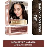 Frefly Store L'oreal Paris Excellence Creme Nude Renkler Krem Saç Boyası 3u Nude Koyu Kahve Canlı Renkler ve Uzun Süre Kalıcı