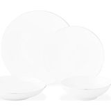 Frefly Store Madame Coco Ravello 6 Kişilik 24 Parça Yemek Takımı, Beyaz-Silver