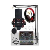 Frefly Store Midex Gmx-1 Titanium Set Efektli Ses Kartı Mikrofon Kulaklık Stand Kayıt Canlı Yayın (Pc ve Telefon)