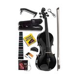 Frefly Store Midex HGA44BK-TYS Full Siyah Set Keman 4/4 (Yastık Reçine Çanta Yedek Tel Susturucu Yay)