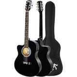 Frefly Store Midex RG-560BK-AMP Siyah Amfili Elektro Akustik Gitar Full Set