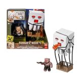 Frefly Store Minecraft Filmden Ilham Alan Aksiyon Figürü Seti, Işıklar, Sesler ve Ateş Topu Fırlatma Özelliğiyle Balon Figürü, Fırlatıcı ve Disk, Piglin Savaşçısı, JFB69 - (DipCamo)Charcoal-White