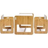 Frefly Store Minera 2-4 Yaş Kumru Model Ahşap Montessori Aktivite Oyun Çalışma Masa ve Sandalye Seti (1 Masa + 2 Sandalye)