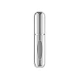 Frefly Store Mini Doldurulabilir Parfüm Şişesi – Taşınabilir Seyahat Boy Atomizer Cep Sprey Seti, Pompalı Dolum Kabı, Kompakt, Sızdırmaz ve Dayanıklı Tasarım (Modern, Gümüş)