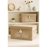 Frefly Store Mini Keçe Kapaklı Düzenleyici Kutu (35 x 24 x 24 Cm) - 0-Koyu Mavi - 1 Adet