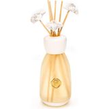 Frefly Store Missi 230 ml Ekru Seramik Çiçek Taş Çubuklu Beyaz Sabun Oda/banyo Kokusu - 10 Adet