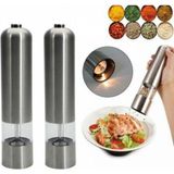 Frefly Store Mobee Pilli Işıklı Karabiber Tuzluk Değirmeni Otomatik Baharat Öğütücü Baharat - 0,2 kg