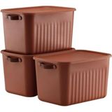Frefly Store Modern Kapaklı Saklama Kutusu Seti - 15 Litre, Taşınabilir Kulplu - 0-Koyu Mavi - 1 Adet