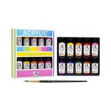 Frefly Store Mona Lisa Akrilik Boya Seti 10 Renk 40 Ml. Tuval, Ahşap, Taş, Seramik ve Hobi Boyama Için Yoğun Pigmentli Sanat Boyası Fırça Hediyeli Plastik Şişe 10LU Set