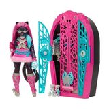 Frefly Store Monster High Skulltimate Sırları Catty Noir Dol | Wer-Kediler Bebek ve Aksesuarları, Hauntlywood Gizemli Teması, Gizli Dolap ve Giysi Gibi 19+ Glam Sürprizleri, JBG82 - Ahşap