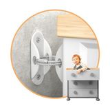 Frefly Store Mr.bracket Ağır Yük Çelik Halatlı Eşya Sabitleyici Aparat - Bebek Koruyucu ve Çocuk Güvenliği Deprem Mobilya Devrilme Düşme Önleyici - Masa Şifonyer Duvara Sabitleme Aparatı - Beyaz Renk - 0 - 2 Yaş - 001 - Beyaz