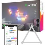 Frefly Store Nanoleaf Lines 60 Derece Genişletme Paketi, 3 Adet Ek Akıllı Rgbw LED Işık Çubuğu – Modüler Wi-Fi Duvar Aydınlatması (16 Milyon Renk), Alexa, Google ve Apple ile Uyumlu - Amber