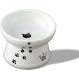 Frefly Store Necoichi Yükseltilmiş Stressiz Kedi Maması Kasesi, Yükseltilmiş, Geri Akış Önleme, Bulaşık Makinesi ve Mikrodalgada Kullanılabilir (Kedi, Normal)